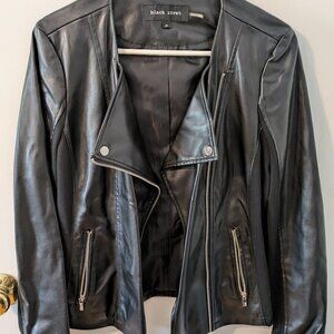 Faux Black Leather Jacket - Women's Medium